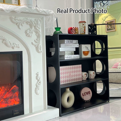 Modern Minimalist Iron Hollow Rectangular Floor-Standing Display Rack 3-Tier For Living Room & Bedroom