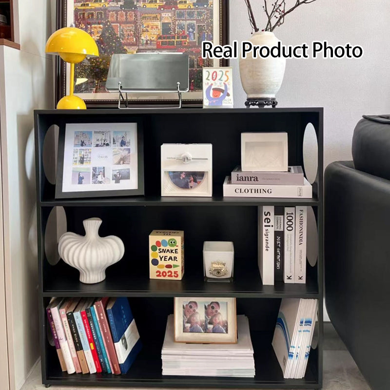 Modern Minimalist Iron Hollow Rectangular Floor-Standing Display Rack 3-Tier For Living Room & Bedroom