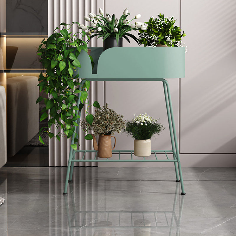 Modern Minimalist Iron Oval Plant Indoor Storage Shelf 2-Tier For Living Room & Balcony