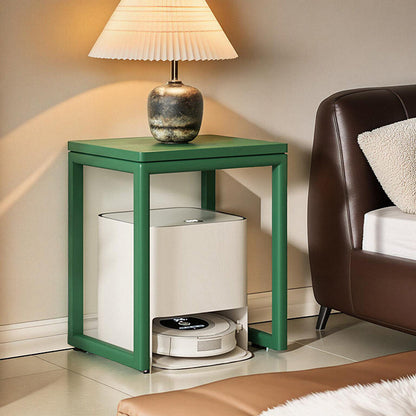 Modern Minimalist Rubberwood Rectangular Movable Side Table 1-Tier For Living Room