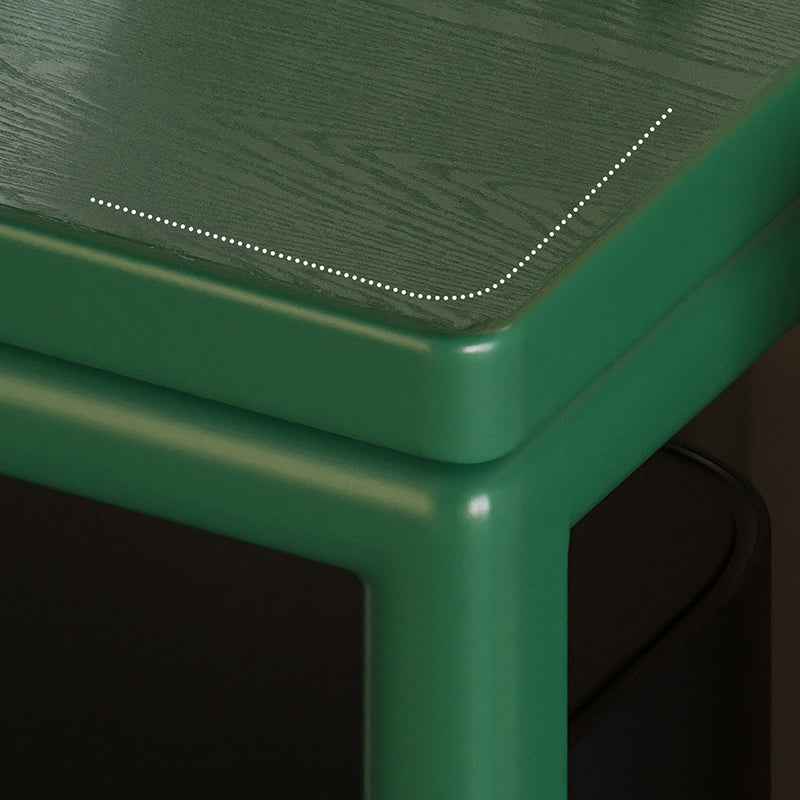 Modern Minimalist Rubberwood Rectangular Movable Side Table 1-Tier For Living Room