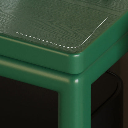Modern Minimalist Rubberwood Rectangular Movable Side Table 1-Tier For Living Room