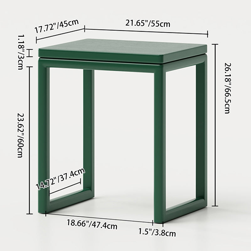 Modern Minimalist Rubberwood Rectangular Movable Side Table 1-Tier For Living Room