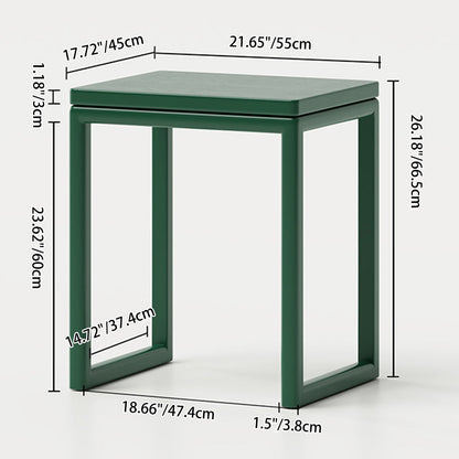 Modern Minimalist Rubberwood Rectangular Movable Side Table 1-Tier For Living Room