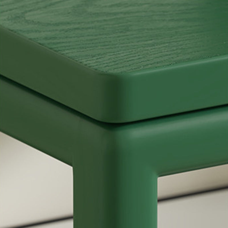 Modern Minimalist Rubberwood Rectangular Movable Side Table 1-Tier For Living Room