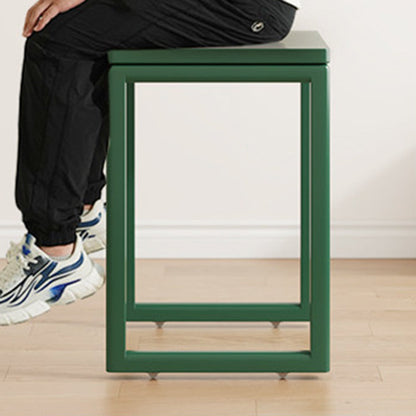 Modern Minimalist Rubberwood Rectangular Movable Side Table 1-Tier For Living Room