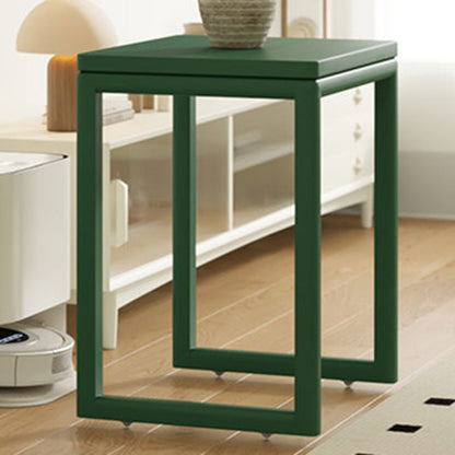 Modern Minimalist Rubberwood Rectangular Movable Side Table 1-Tier For Living Room
