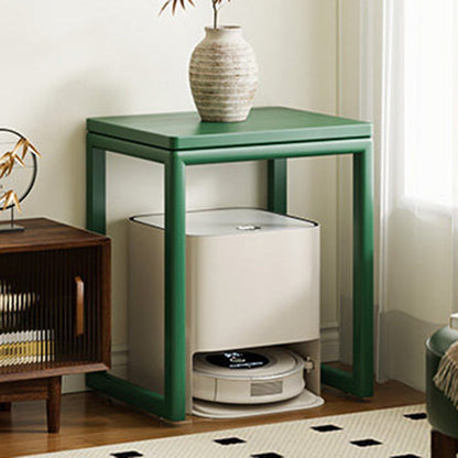 Modern Minimalist Rubberwood Rectangular Movable Side Table 1-Tier For Living Room