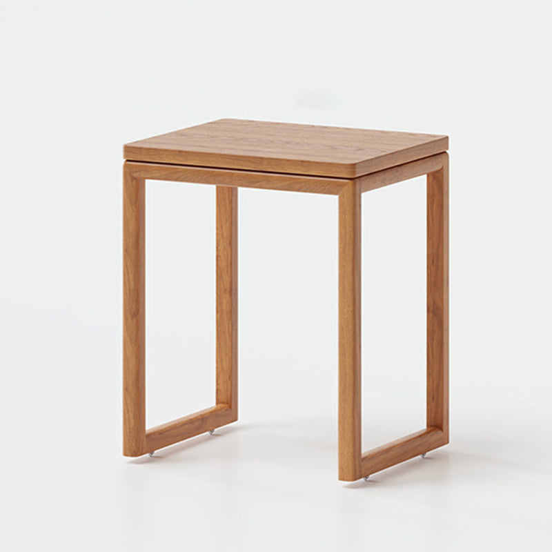 Modern Minimalist Rubberwood Rectangular Movable Side Table 1-Tier For Living Room