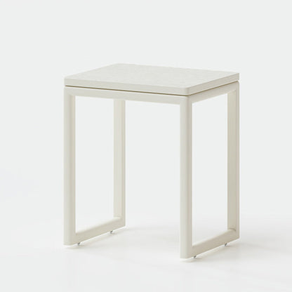 Modern Minimalist Rubberwood Rectangular Movable Side Table 1-Tier For Living Room