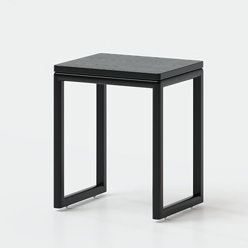 Modern Minimalist Rubberwood Rectangular Movable Side Table 1-Tier For Living Room