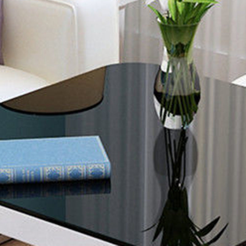 Modern Minimalist Tempered Glass Stainless Steel Z-Shaped Rounded End Table With 2-Tier For Living Room