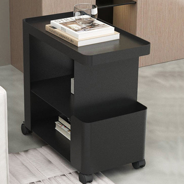 Contemporary Creative Iron Rounded Rectangular Side Table With 3-Tier For Living Room