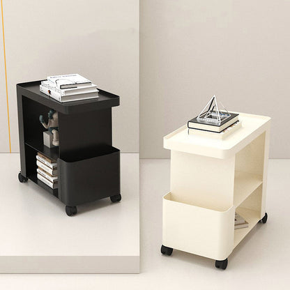 Contemporary Creative Iron Rounded Rectangular Side Table With 3-Tier For Living Room