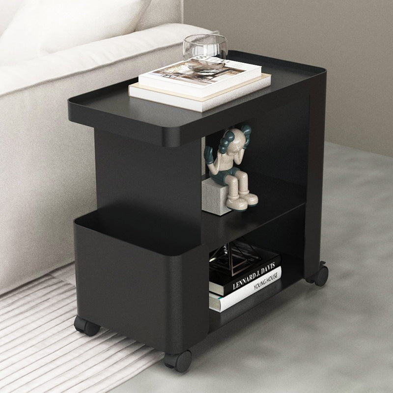 Contemporary Creative Iron Rounded Rectangular Side Table With 3-Tier For Living Room
