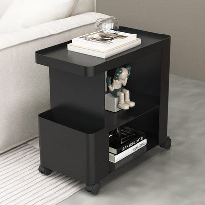 Contemporary Creative Iron Rounded Rectangular Side Table With 3-Tier For Living Room