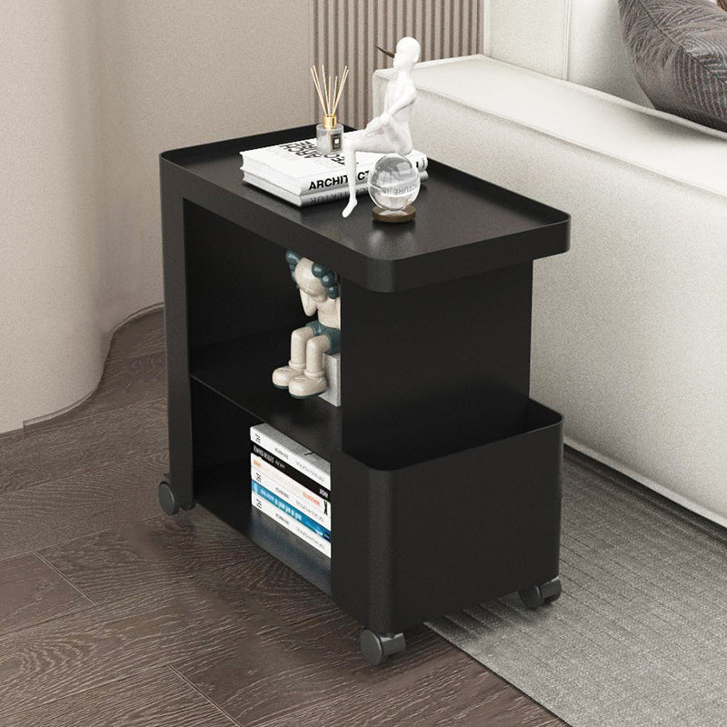 Contemporary Creative Iron Rounded Rectangular Side Table With 3-Tier For Living Room