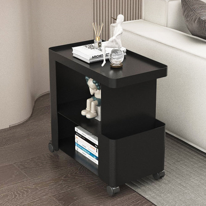 Contemporary Creative Iron Rounded Rectangular Side Table With 3-Tier For Living Room