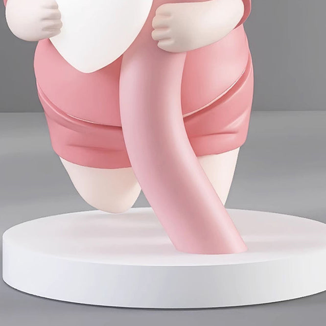 Modern Art Deco Resin Clover Cartoon Rabbit End Table 1-Tier For Living Room