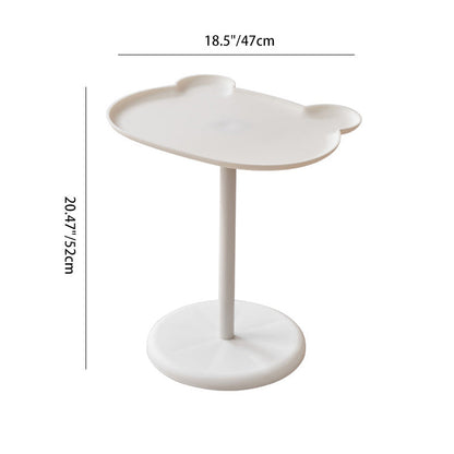 Modern Minimalist PP Bear-Shaped Round End Table 1-Tier For Living Room