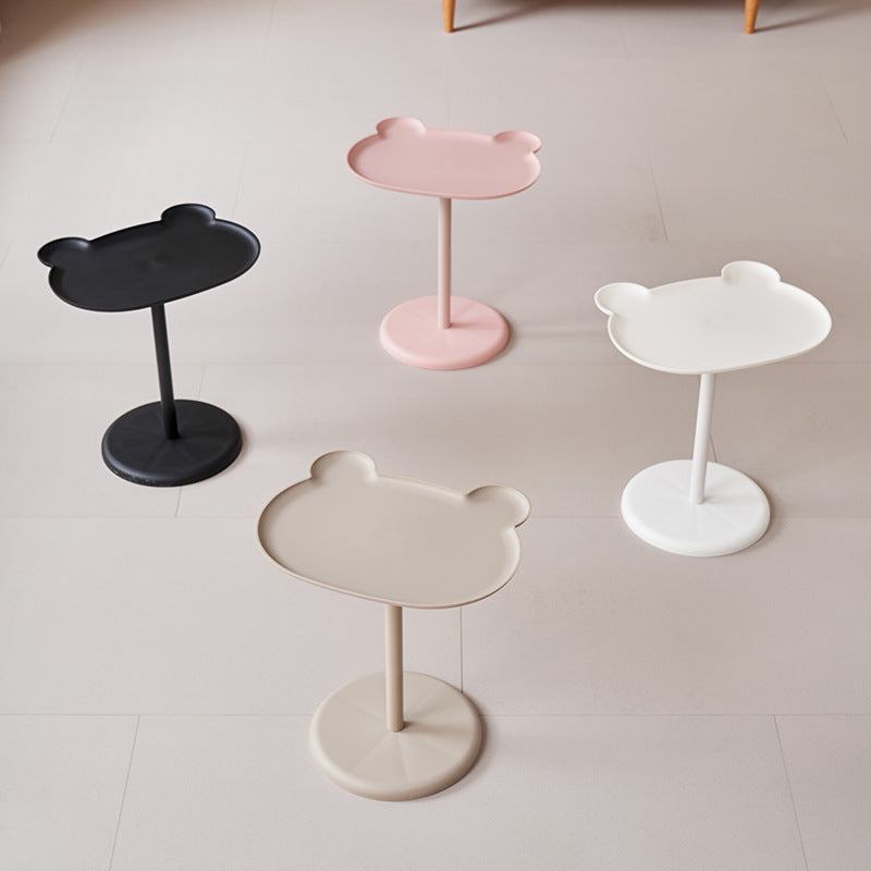 Modern Minimalist PP Bear-Shaped Round End Table 1-Tier For Living Room