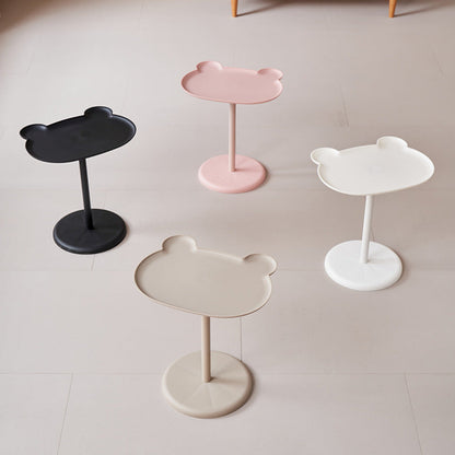 Modern Minimalist PP Bear-Shaped Round End Table 1-Tier For Living Room