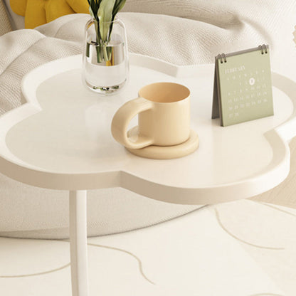 Contemporary Creative PP Carbon Steel Clover Shape Round End Table 2-Tier For Living Room