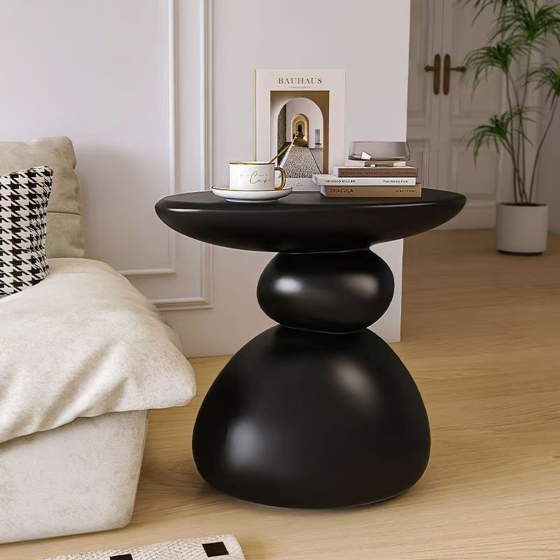 Contemporary Creative Resin Stone Oval End Table 1-Tier For Living Room