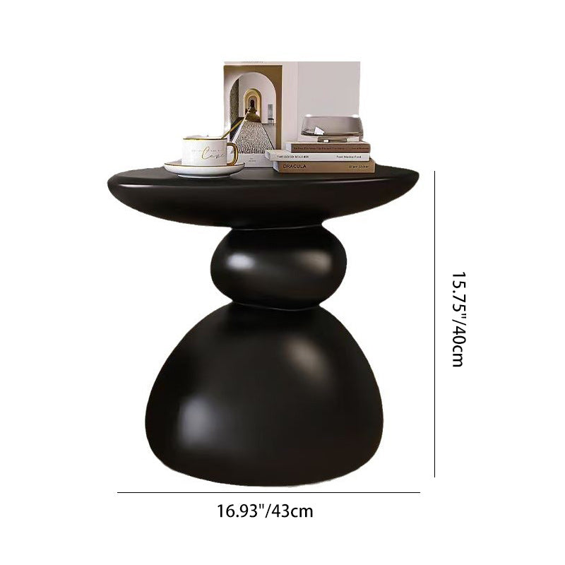 Contemporary Creative Resin Stone Oval End Table 1-Tier For Living Room