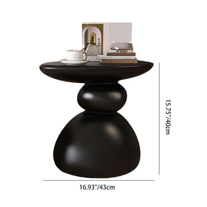 Contemporary Creative Resin Stone Oval End Table 1-Tier For Living Room