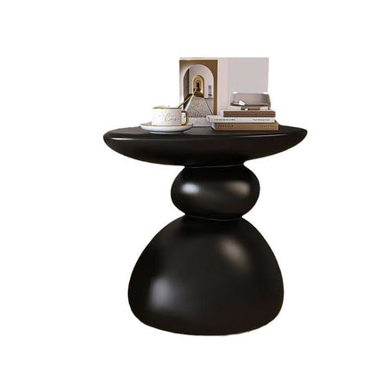 Contemporary Creative Resin Stone Oval End Table 1-Tier For Living Room