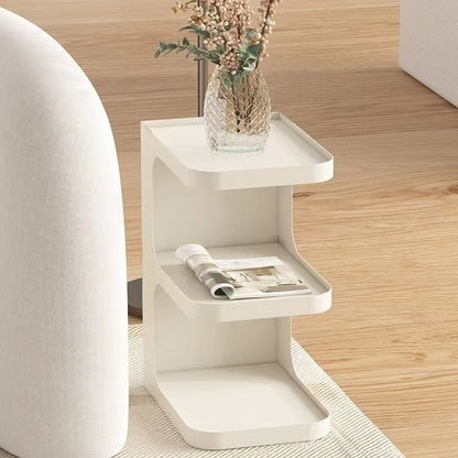 Contemporary Creative Iron E-Shaped Rectangular End Table 3-Tier For Living Room