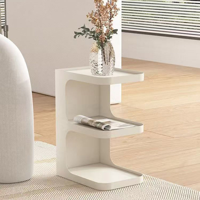 Contemporary Creative Iron E-Shaped Rectangular End Table 3-Tier For Living Room