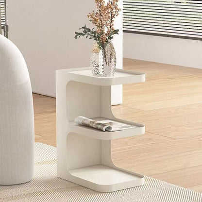 Contemporary Creative Iron E-Shaped Rectangular End Table 3-Tier For Living Room