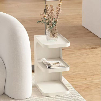 Contemporary Creative Iron E-Shaped Rectangular End Table 3-Tier For Living Room