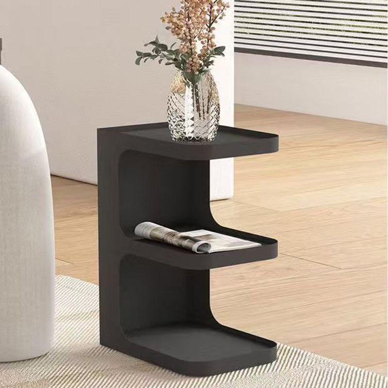 Contemporary Creative Iron E-Shaped Rectangular End Table 3-Tier For Living Room