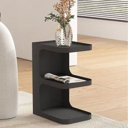 Contemporary Creative Iron E-Shaped Rectangular End Table 3-Tier For Living Room