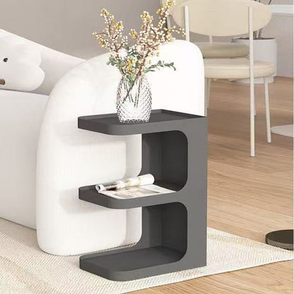 Contemporary Creative Iron E-Shaped Rectangular End Table 3-Tier For Living Room