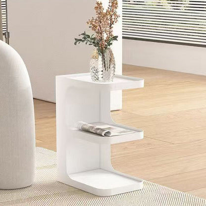 Contemporary Creative Iron E-Shaped Rectangular End Table 3-Tier For Living Room