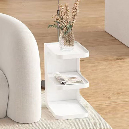 Contemporary Creative Iron E-Shaped Rectangular End Table 3-Tier For Living Room