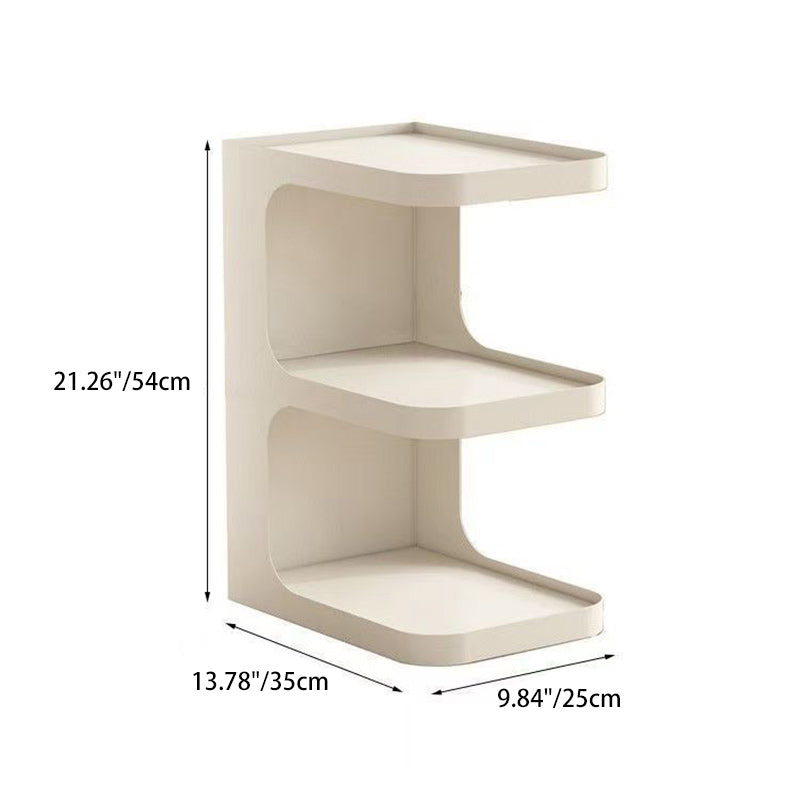 Contemporary Creative Iron E-Shaped Rectangular End Table 3-Tier For Living Room