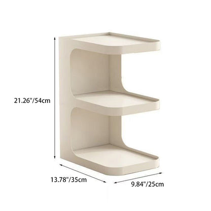 Contemporary Creative Iron E-Shaped Rectangular End Table 3-Tier For Living Room