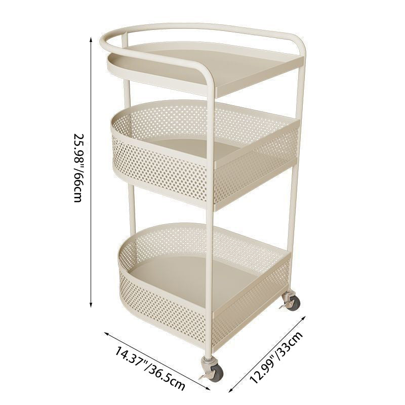 Modern Minimalist Metal Arched Semi-Circular End Table 3-Tier For Living Room