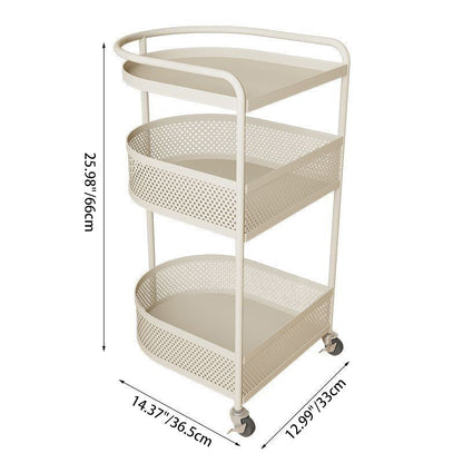 Modern Minimalist Metal Arched Semi-Circular End Table 3-Tier For Living Room