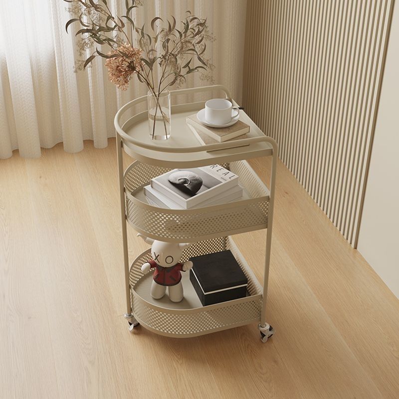 Modern Minimalist Metal Arched Semi-Circular End Table 3-Tier For Living Room