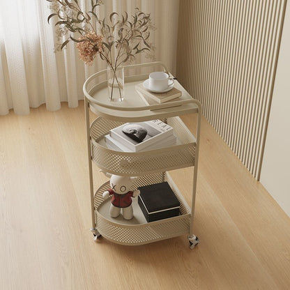 Modern Minimalist Metal Arched Semi-Circular End Table 3-Tier For Living Room