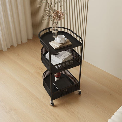 Modern Minimalist Metal Arched Semi-Circular End Table 3-Tier For Living Room