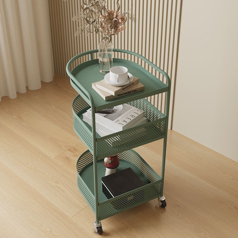 Modern Minimalist Metal Arched Semi-Circular End Table 3-Tier For Living Room