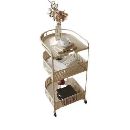 Modern Minimalist Metal Arched Semi-Circular End Table 3-Tier For Living Room