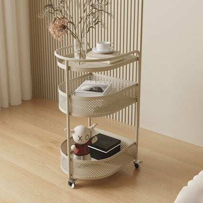 Modern Minimalist Metal Arched Semi-Circular End Table 3-Tier For Living Room